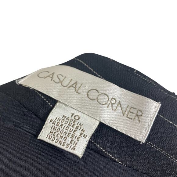 Casual Corner Womens Pinstripe Skirt Size 10 Black Wool Blend Corp Core Business - Picture 5 of 7